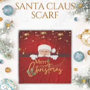 Elegant Christmas Gift Santa Claus Merry Christmas Scarf