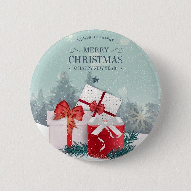 Elegant Christmas Gifts Holiday | Pin Button (Front)