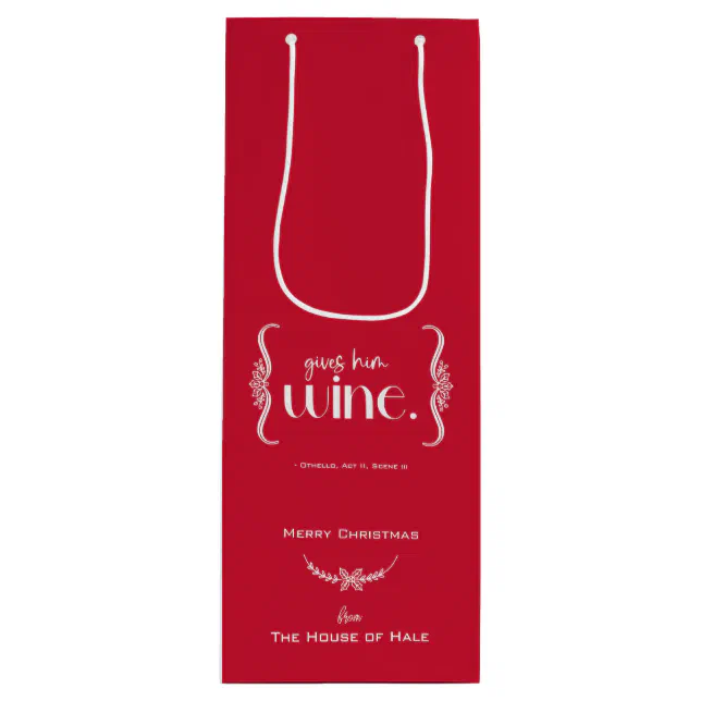 “Gives Him Wine” Christmas Wine Bag