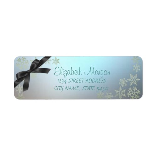 Elegant Christmas Glittery  SnowflakesBow Label