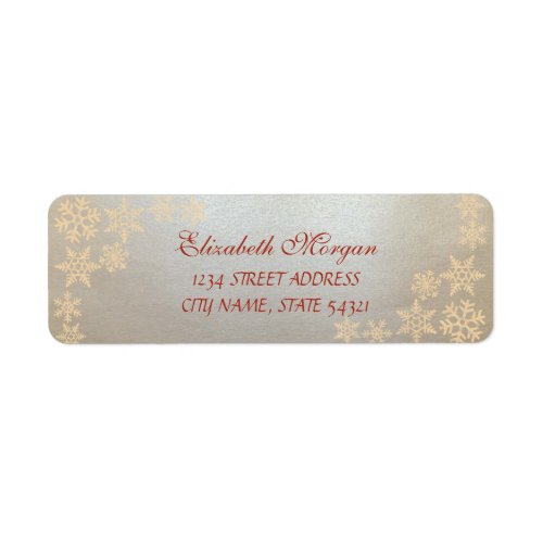 Elegant Christmas Glittery  Snowflakes Label