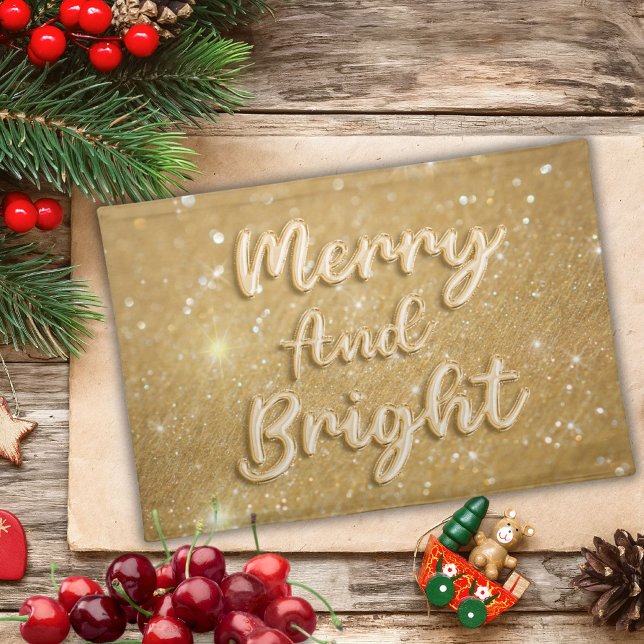 Elegant Christmas gold glitter Cloth Placemat (Creator Uploaded)