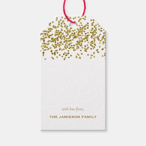 Elegant Christmas Gold Glitter Family Holiday  Gift Tags