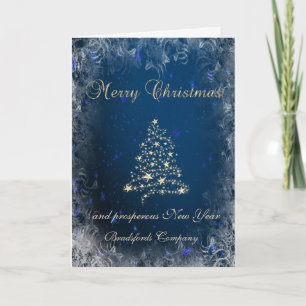 Elegant ,Christmas Gold Tree Corporate Holiday Card