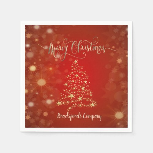 Elegant Christmas Gold Tree Napkins