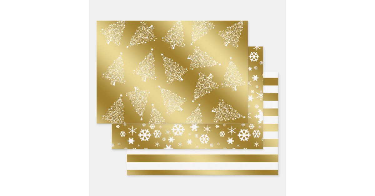 Elegant Christmas Burgundy & Gold Glitter-Print Wrapping Paper Sheets