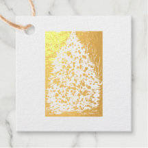 Elegant Christmas golden tree Foil Card