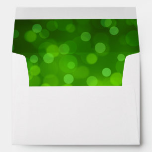 Elegant Christmas Green Bokeh Envelope