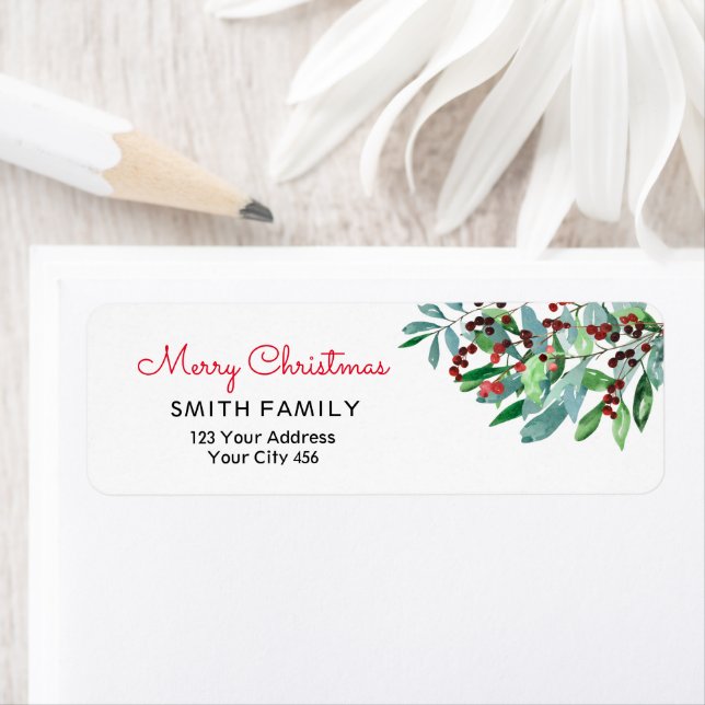 Elegant Christmas Greenery Label (Insitu)