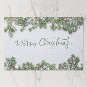 Elegant Christmas Greenery Paper Placemat