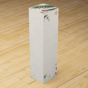 Elegant Christmas Greenery Wrapping Paper Wine Box