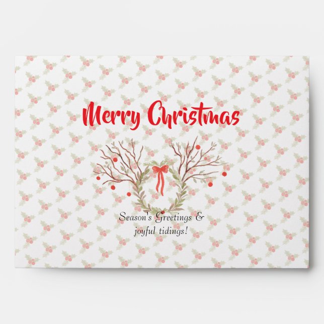 Elegant christmas Greeting Card envelope (Front)