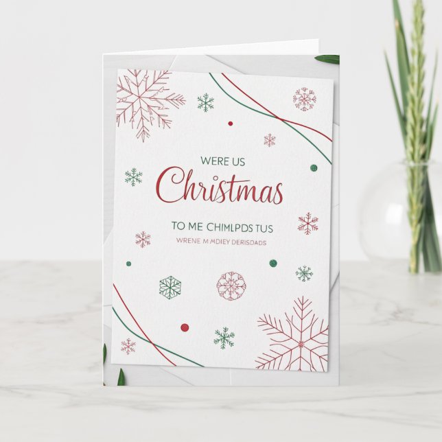 Elegant Christmas Greeting Cards – Red & Green Hol (Front)