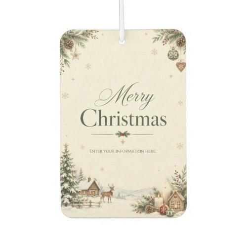 Elegant Christmas Greeting, Classic Cobalt Design Air Freshener
