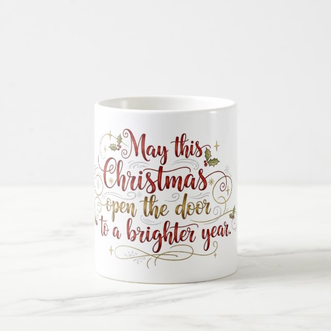 Elegant Christmas Greeting Lettering Mug (Center)