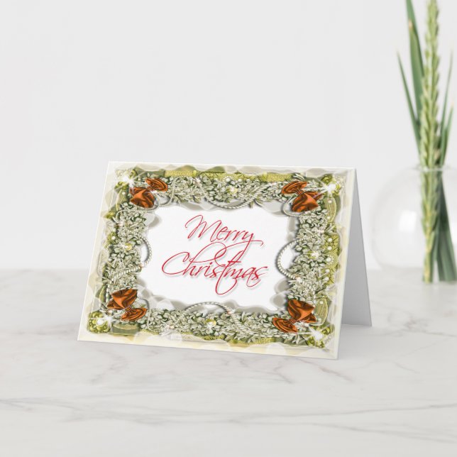 Elegant christmas greeting message holiday card (Front)