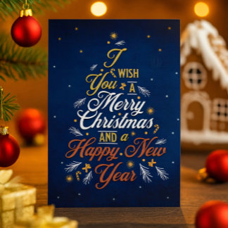 Elegant Christmas & Happy New Year Greeting Card