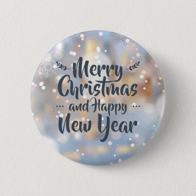 Elegant Christmas & Happy New Year | Pin Button (Front)