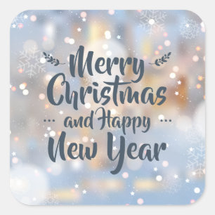 Elegant Christmas & Happy New Year Sticker Seal