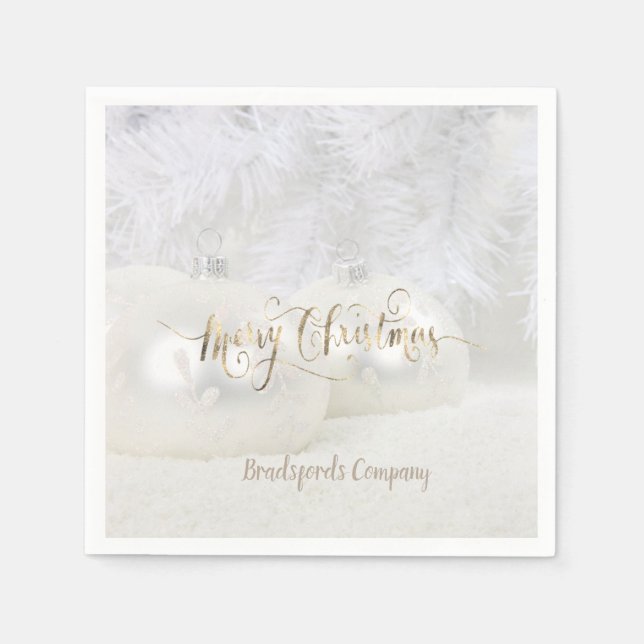 Elegant Christmas Holiday, Balls Napkins (Front)