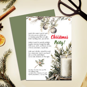 Elegant Christmas Holiday Candle Party Invitation