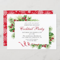 Elegant Christmas Holiday Cocktail Party Invitation