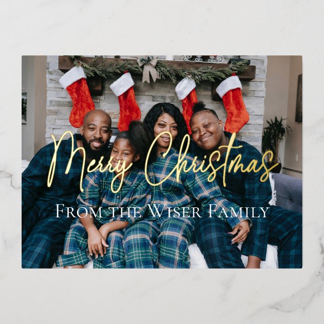 Elegant Christmas Holiday Family Group Photo  (Front)