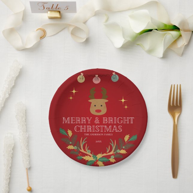 Elegant Christmas Holiday Paper Plates (Wedding)