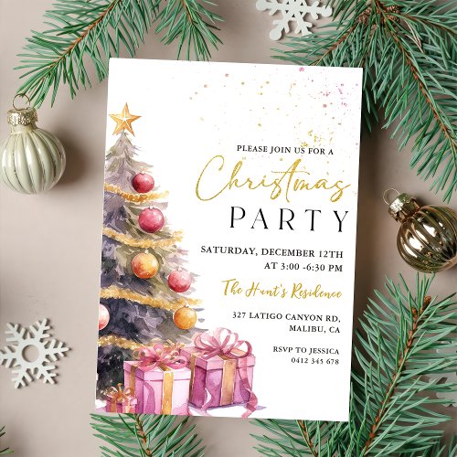 Elegant Christmas Holiday Party Invitation