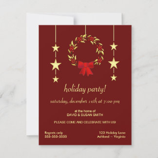 Elegant Christmas Holiday Party Invitations