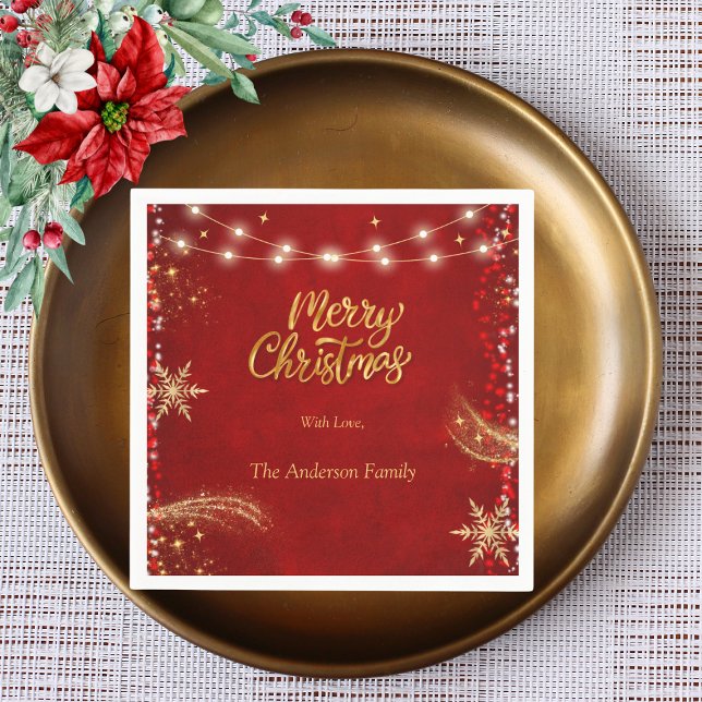 Elegant Christmas Holiday Party Red Napkins (Creator Uploaded)