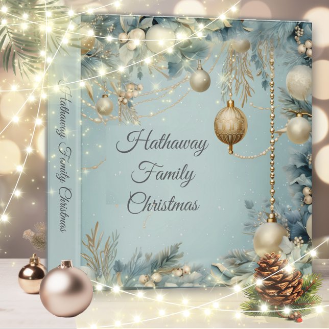Elegant Christmas Holiday Photo 3 Ring Binder (Creator Uploaded)