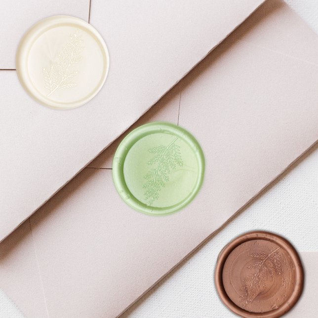 elegant christmas holiday pine leaf green apple wax seal stamp (showcasing Wax Seal Stamp - additional items (bought separately))