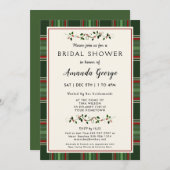 Elegant Christmas Holiday Plaid Bridal Shower Invitation (Front/Back)
