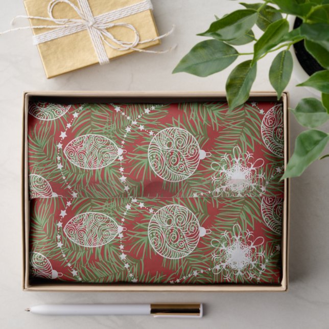 Elegant Christmas Holiday Tree Decorations Tissue Paper (Gift)
