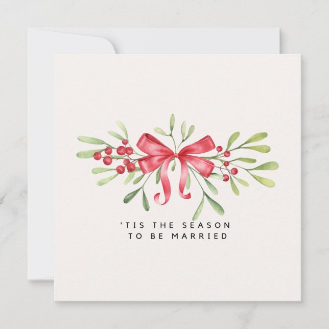 Elegant Christmas Holiday Wedding Bridal Shower Invitation (Front)