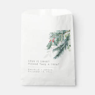 Elegant Christmas Holiday Wedding Favor Bag