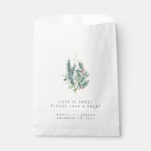 Elegant Christmas Holiday Wedding Favor Bag