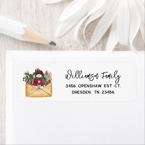 Elegant Christmas Holidays Newlywed Return Address Label