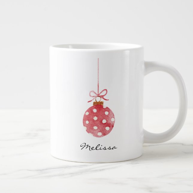 Elegant Christmas Holidays Personalized Name Giant Coffee Mug (Right)