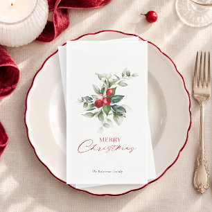 Elegant Christmas Holly Paper Guest Towels