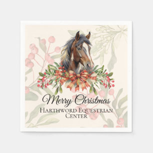 Elegant Christmas Horse Napkins
