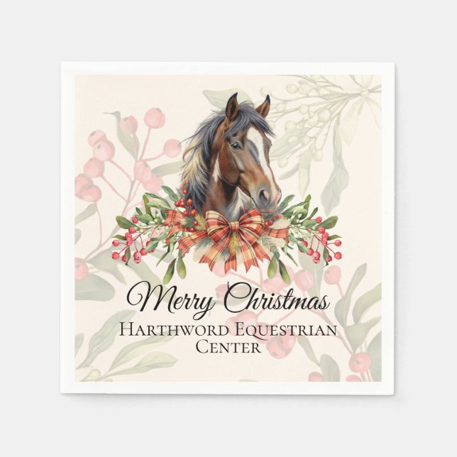 Elegant Christmas Horse Napkins (Front)