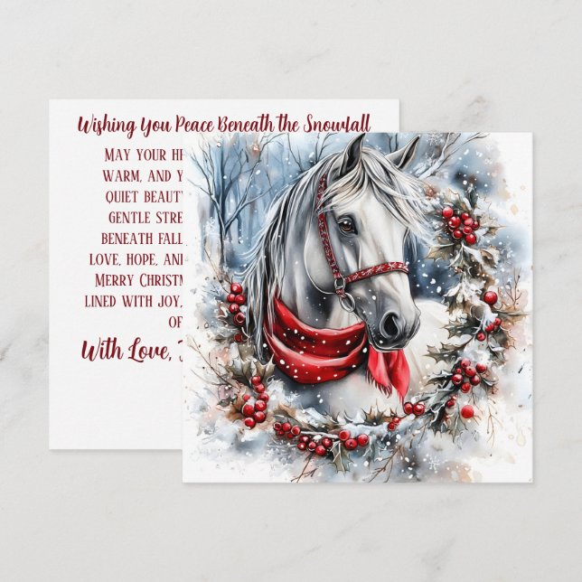 Elegant Christmas Horse with Winter Wreath Custom (Front/Back)