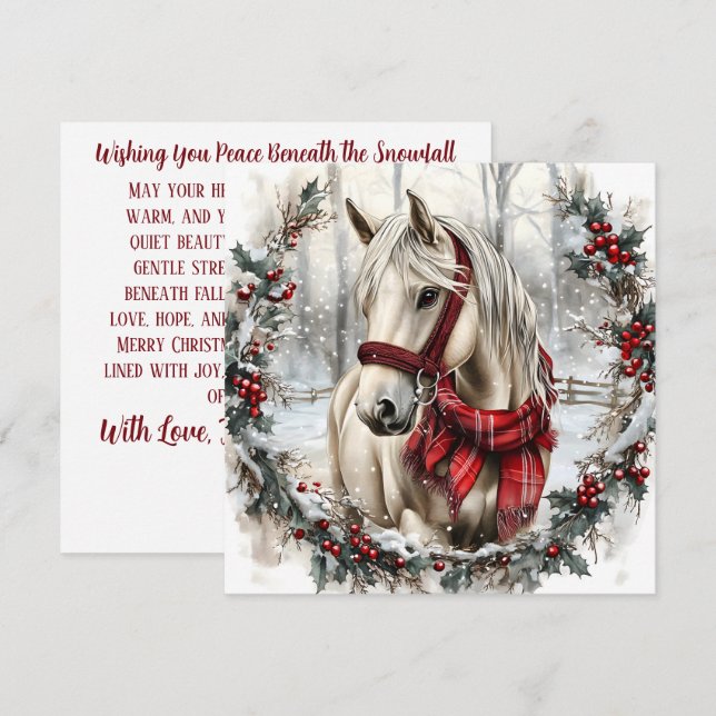 Elegant Christmas Horse with Winter Wreath Custom (Front/Back)