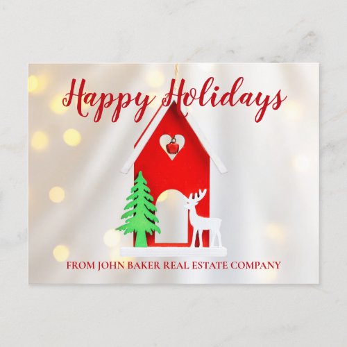 Elegant Christmas House Custom Real Estate Company Holiday Postcard