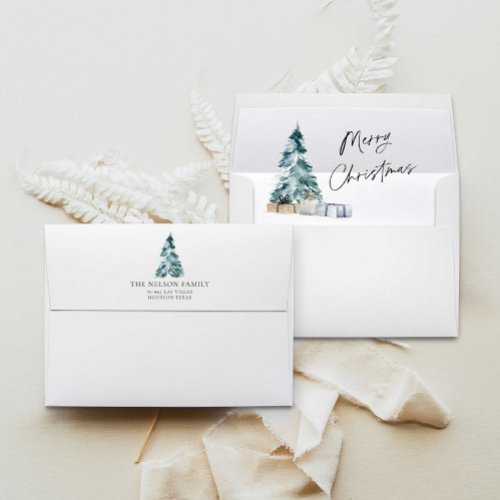 Elegant Christmas Invitation Envelope