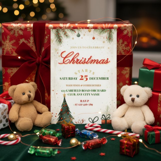 Elegant Christmas Invitation Foil Invitation (Creator Uploaded)