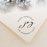 Elegant Christmas Joy Holiday Rubber Stamp<br><div class="desc">This stylish rubber stamp features an elegant joy script with custom text. For more advanced customization of this design,  please click the "customize further" link.</div>