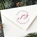 Elegant Christmas Joy Holiday Self-inking Stamp<br><div class="desc">This stylish self-inking stamp features an elegant joy script with custom text. For more advanced customization of this design,  please click the "customize further" link.</div>